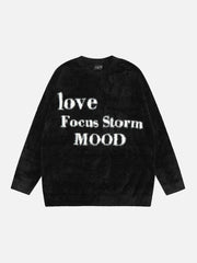 Leisure Letter Round Neck Sweater