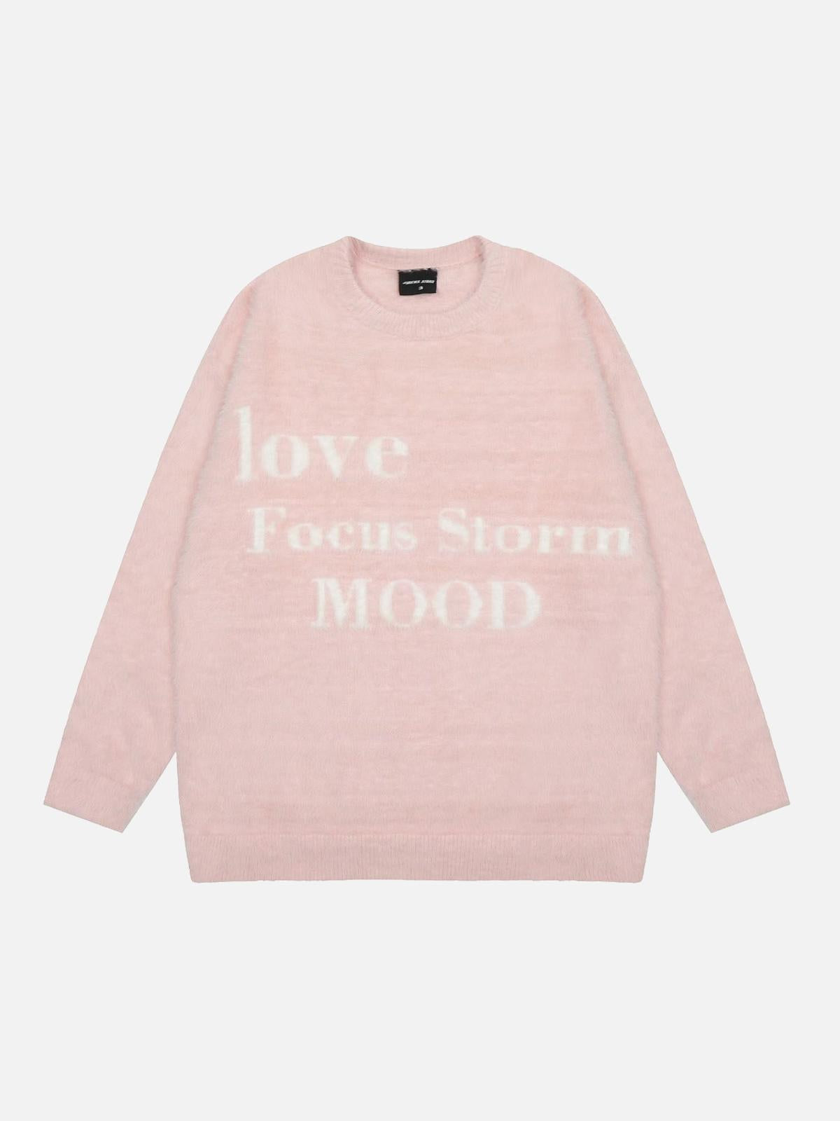 Leisure Letter Round Neck Sweater