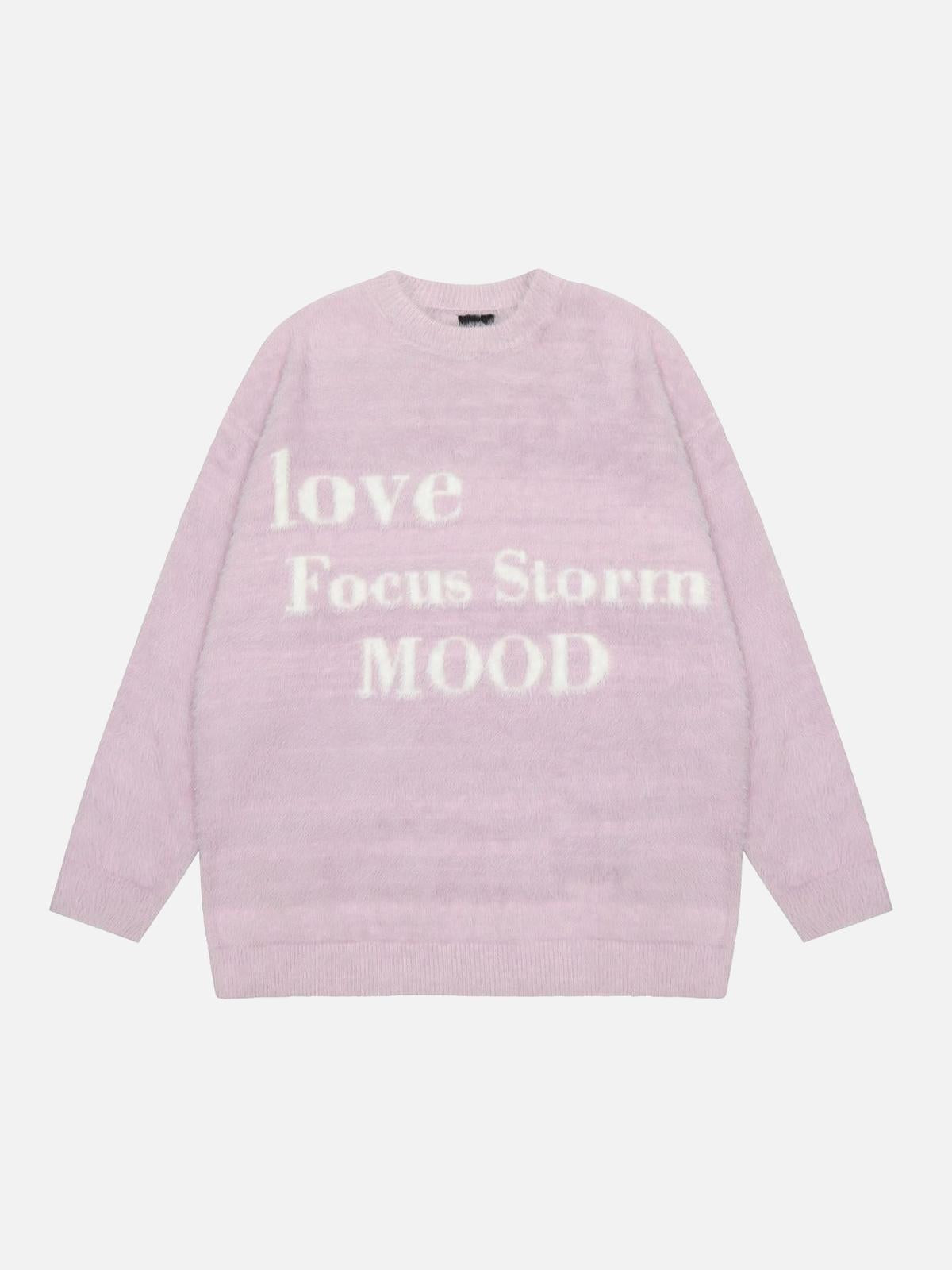 Leisure Letter Round Neck Sweater
