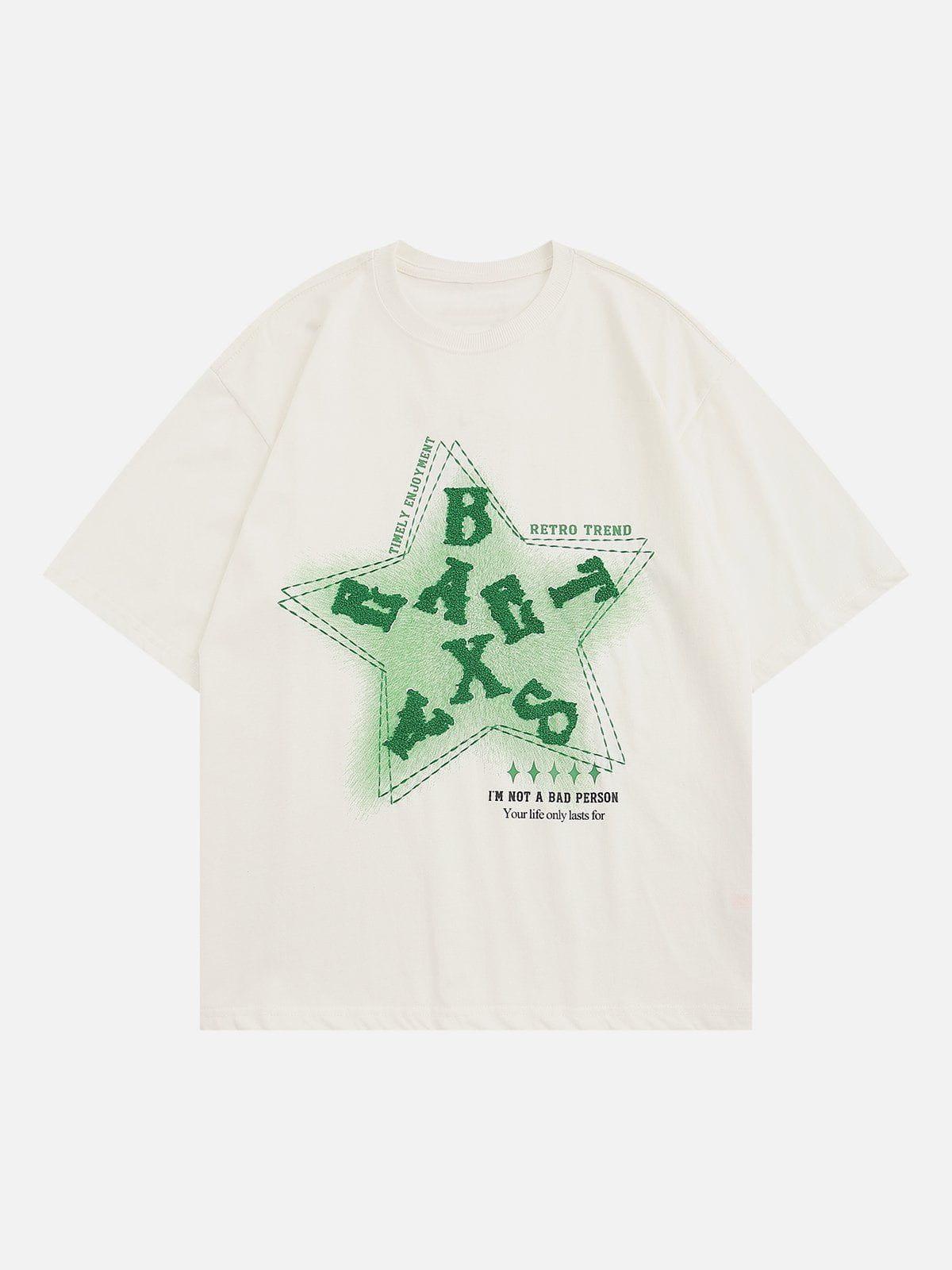 Letter Embroidery Inkjet Tee
