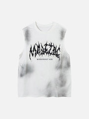 Letter Patchwork Gradient Tank Top