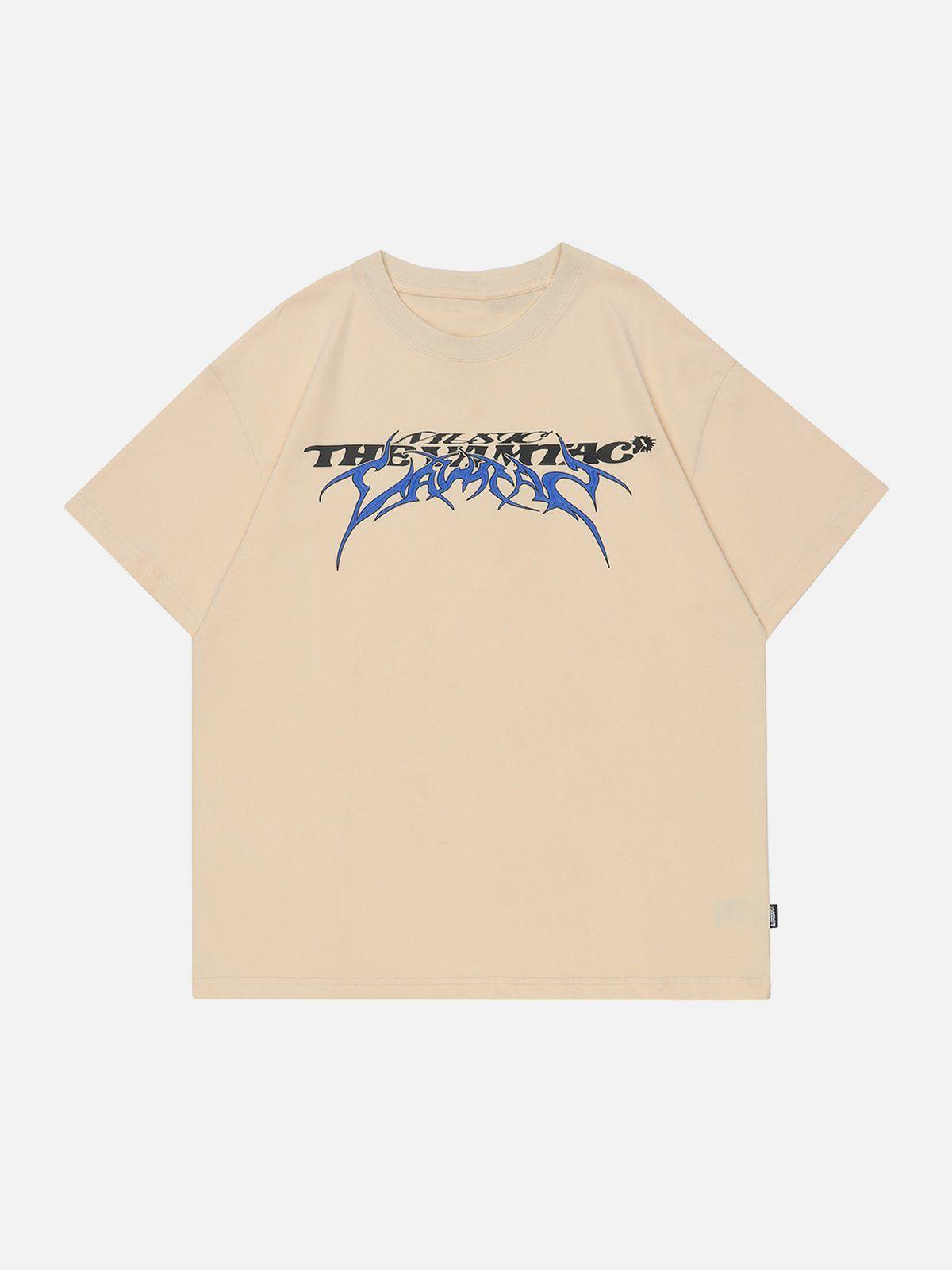 Letter Print Solid Tee