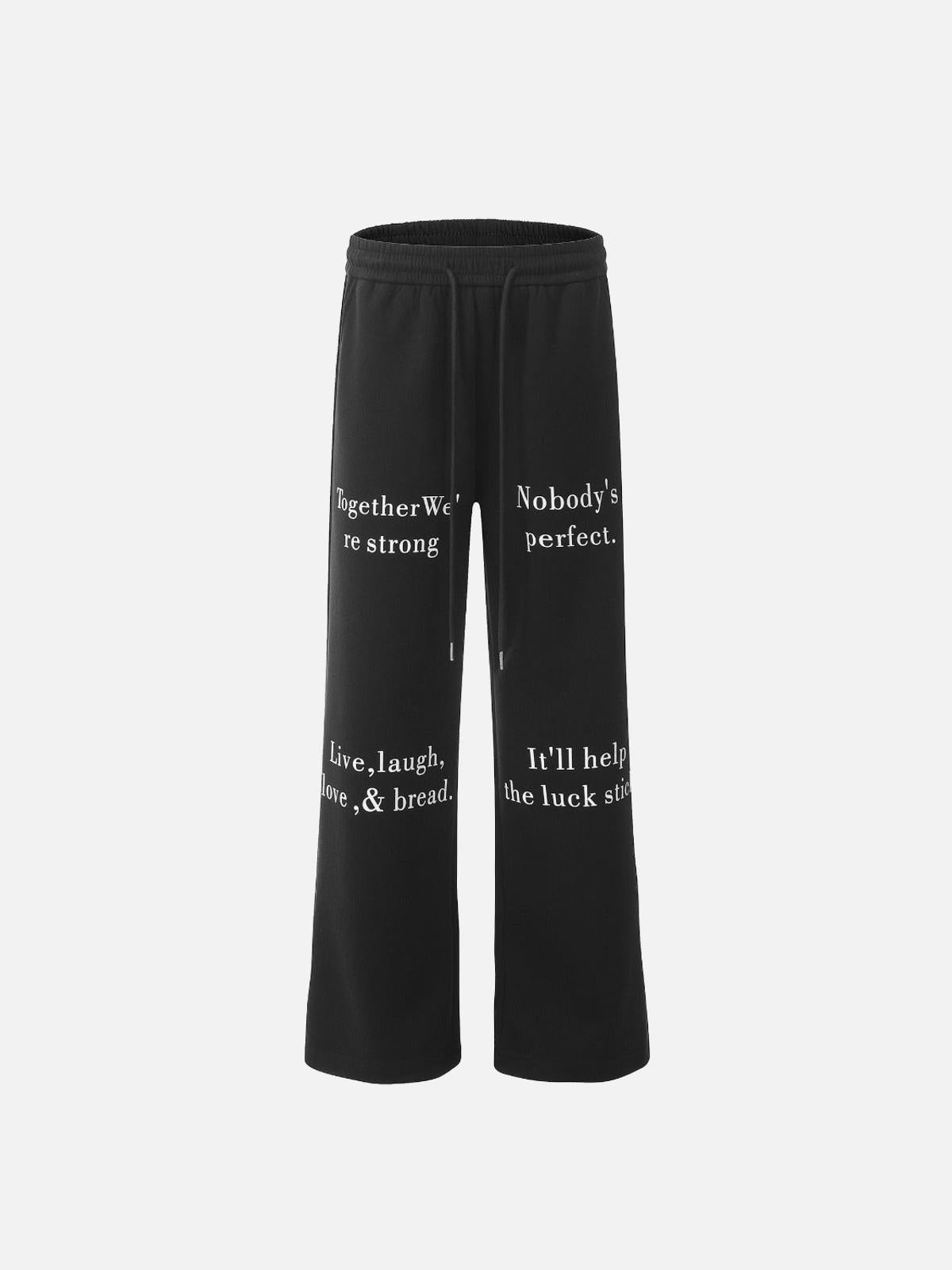 Lettering Print Straight-Leg Sweatpants