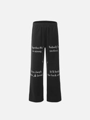 Lettering Print Straight-Leg Sweatpants