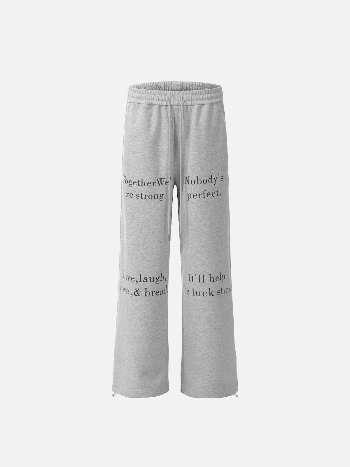 Lettering Print Straight-Leg Sweatpants