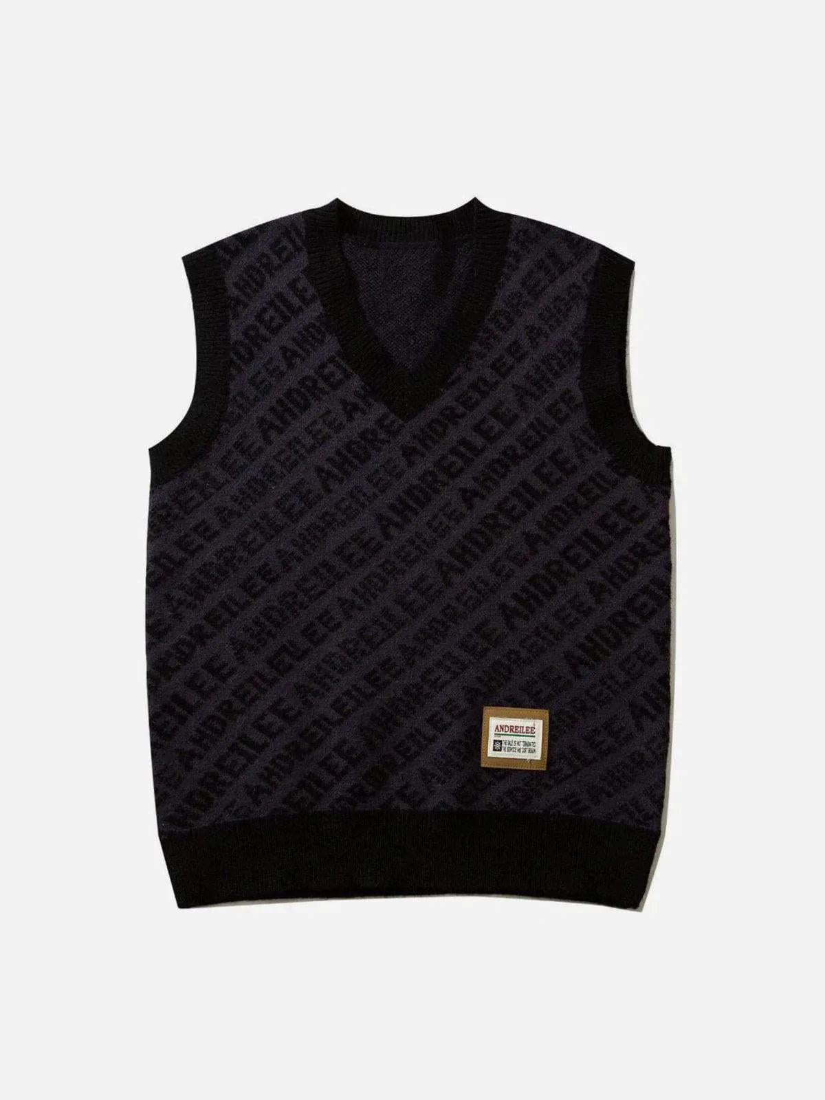 Letters Graphic Sweater Vests