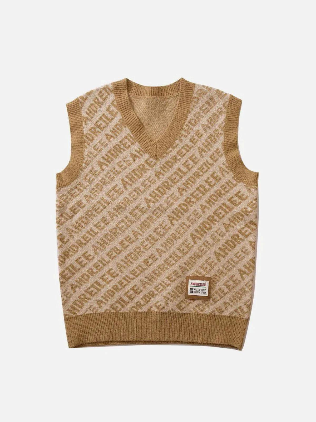 Letters Graphic Sweater Vests