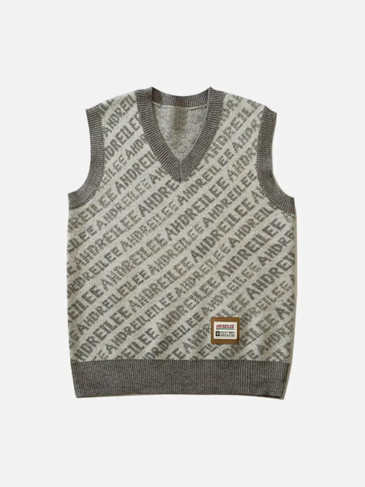 Letters Graphic Sweater Vests