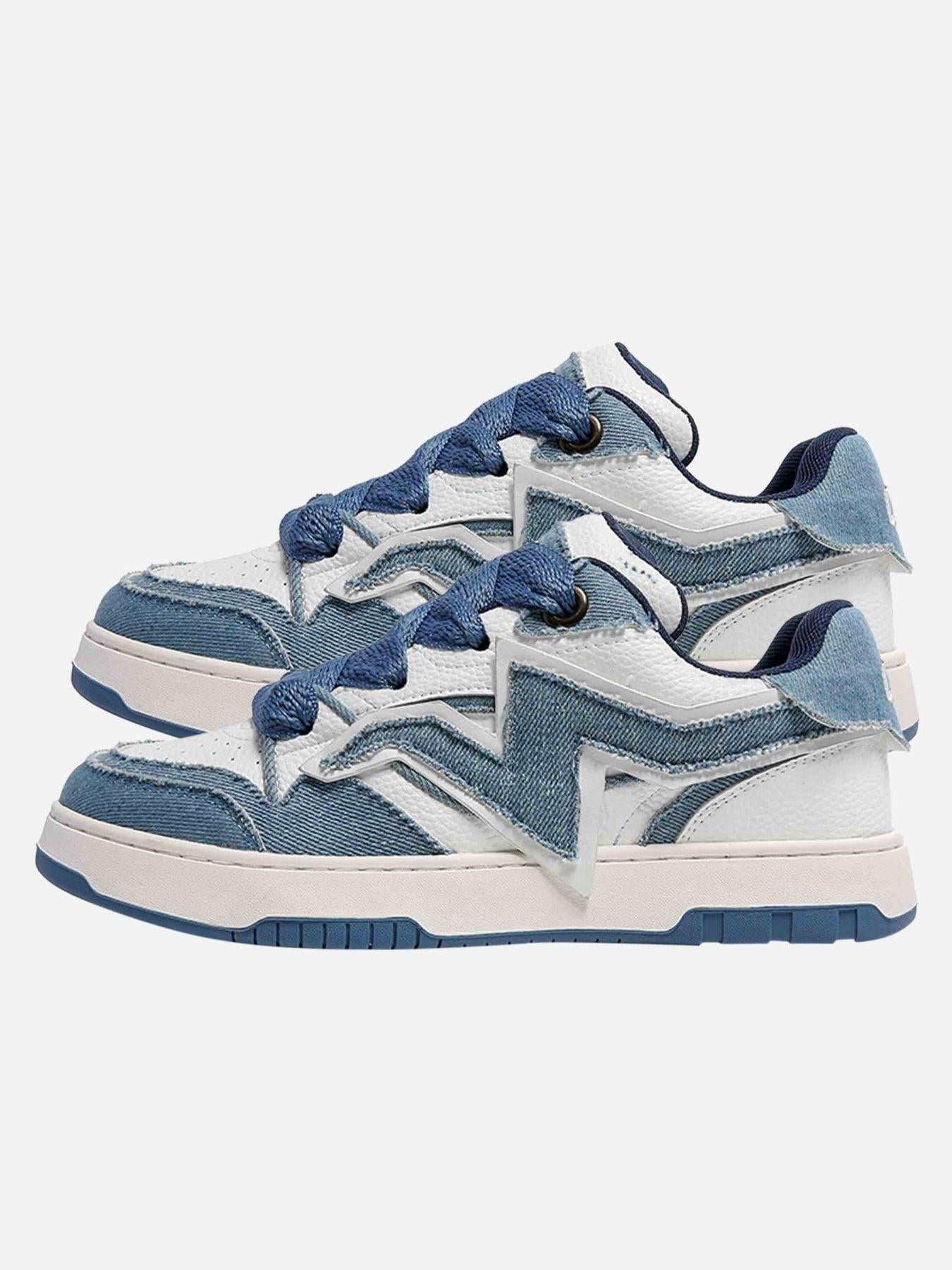 Lightning Collision Color Splicing Board Shoes