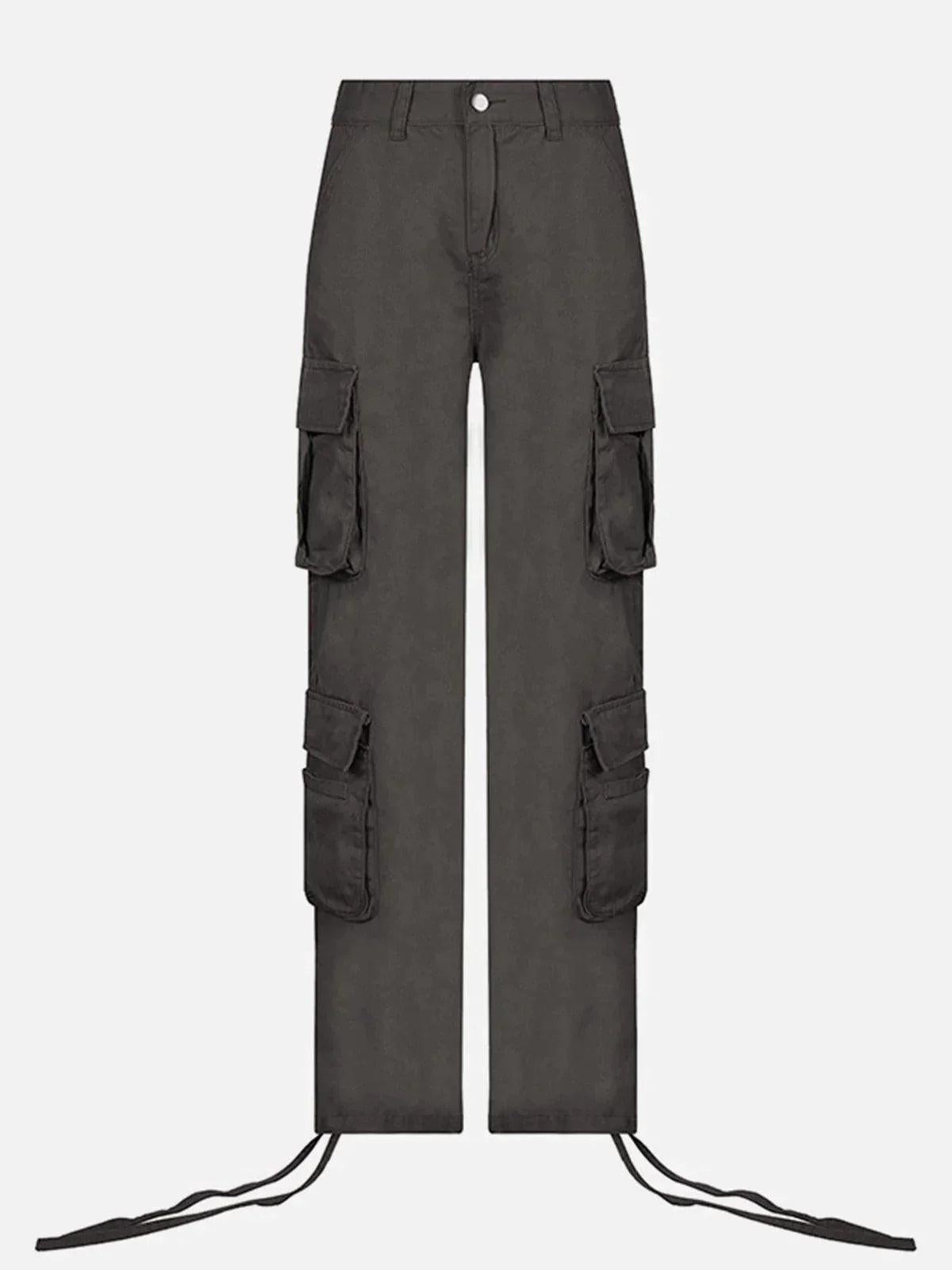 Long Ribbon Low Waist Cargo Pants