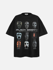 Masked Mystery Iconic Faces Graphic Tee