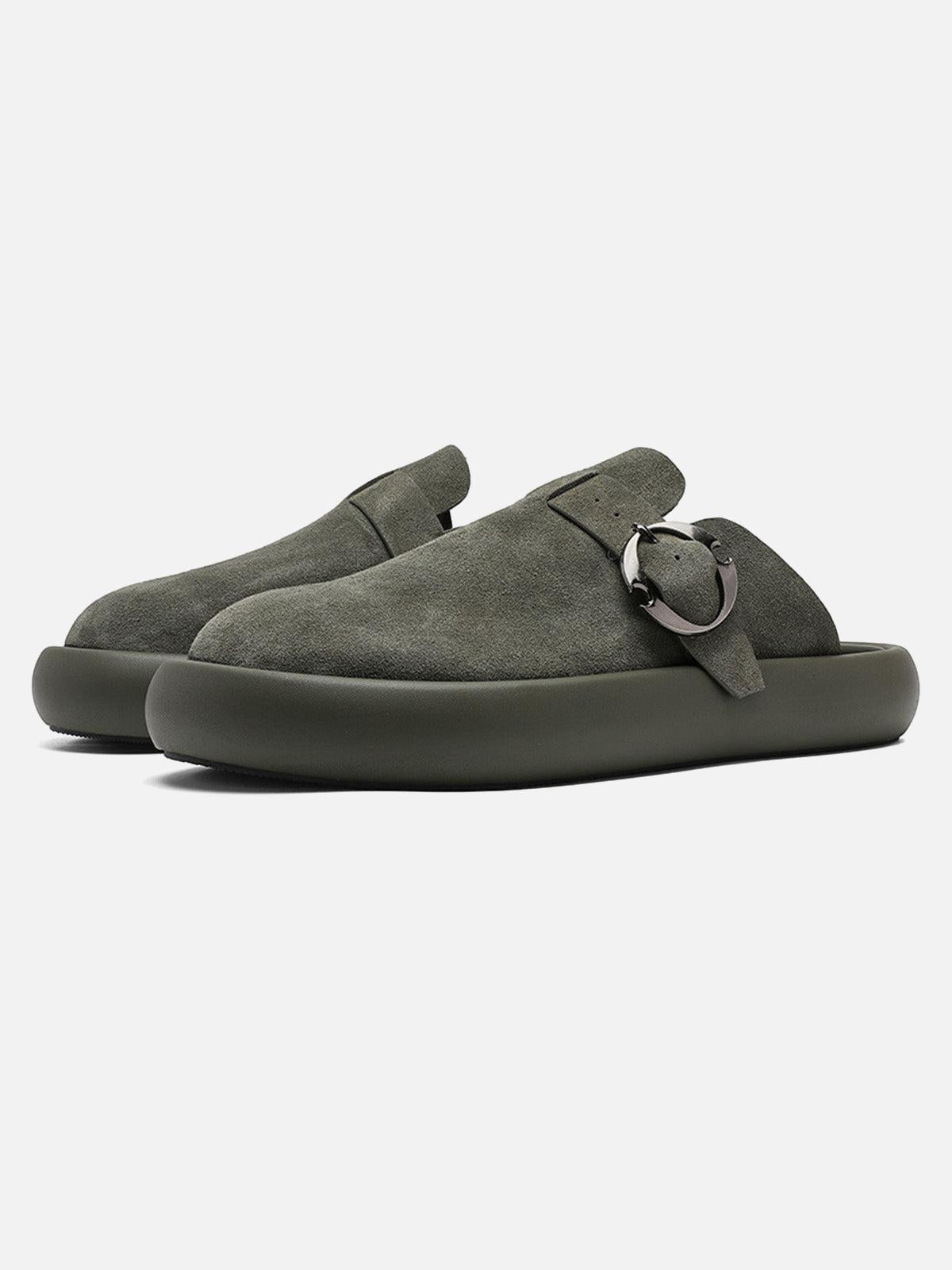 Matte Suede Handmade Closed Toe Half-Slip Birkenstock Shoes