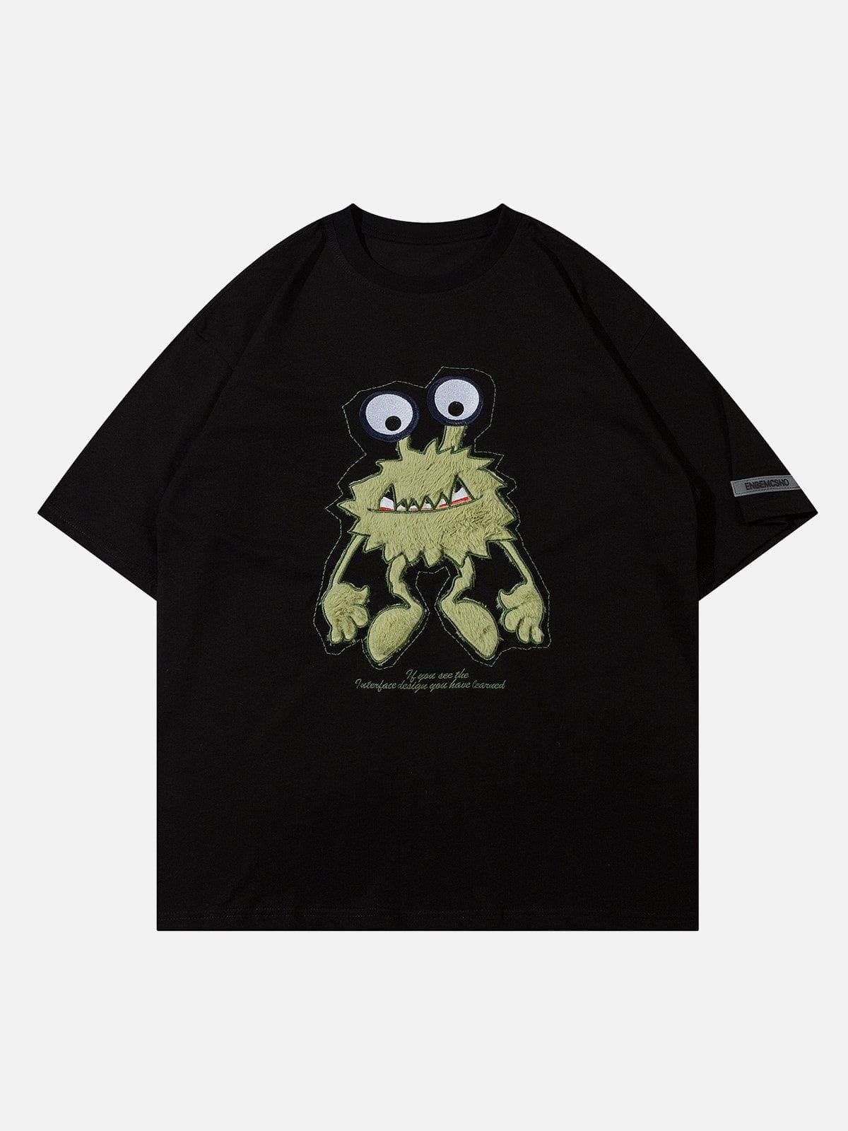 Monster Embroidery Print Tee
