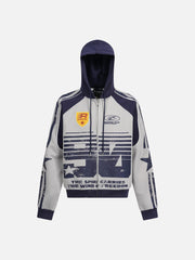 Mottled Distressed Print Hoodie