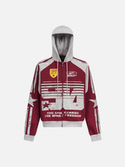 Mottled Distressed Print Hoodie