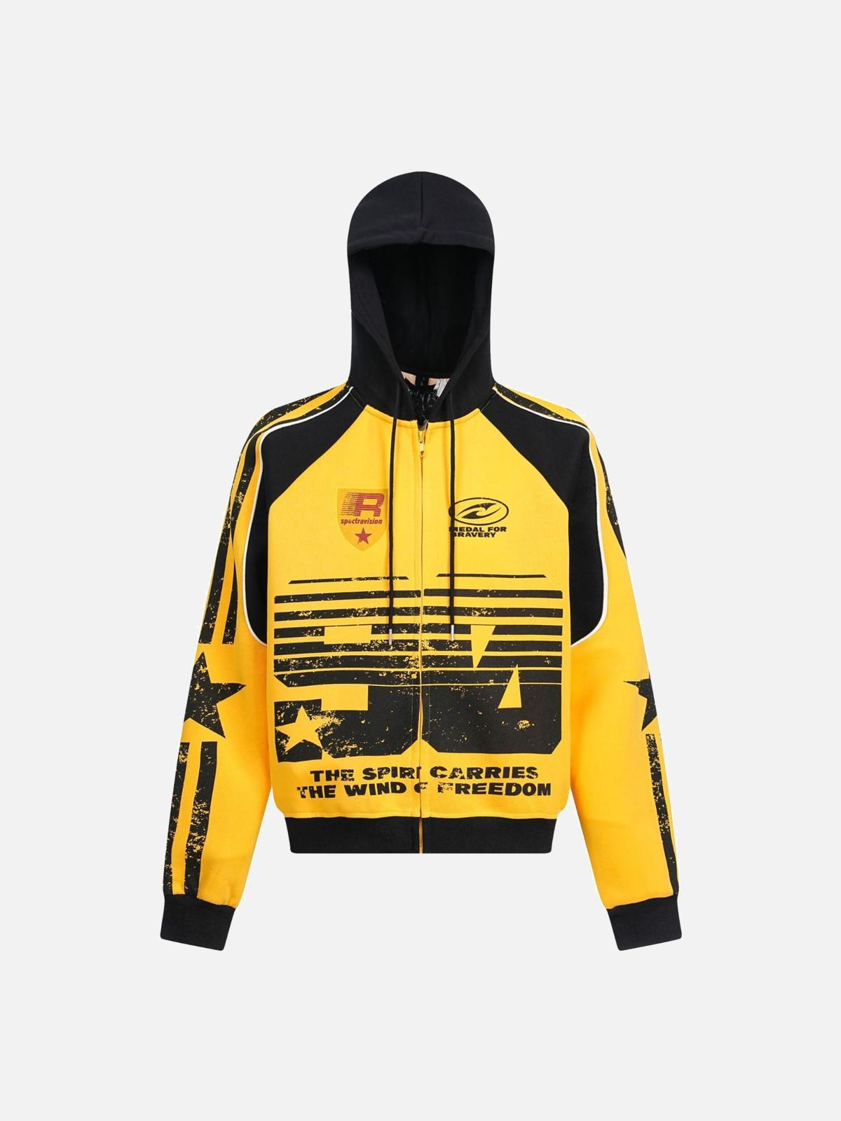 Mottled Distressed Print Hoodie