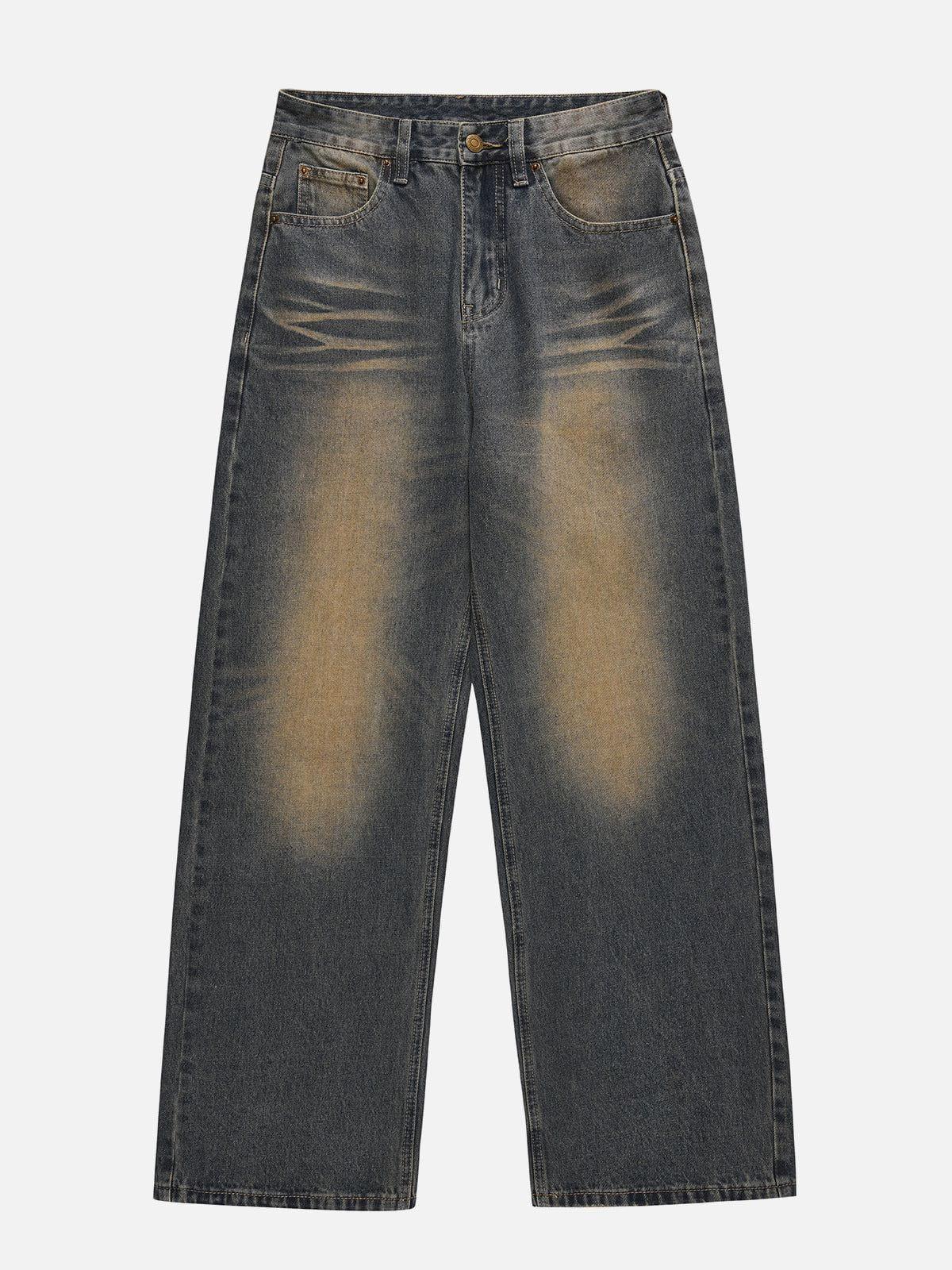 Mud Dyeing Washed Jeans