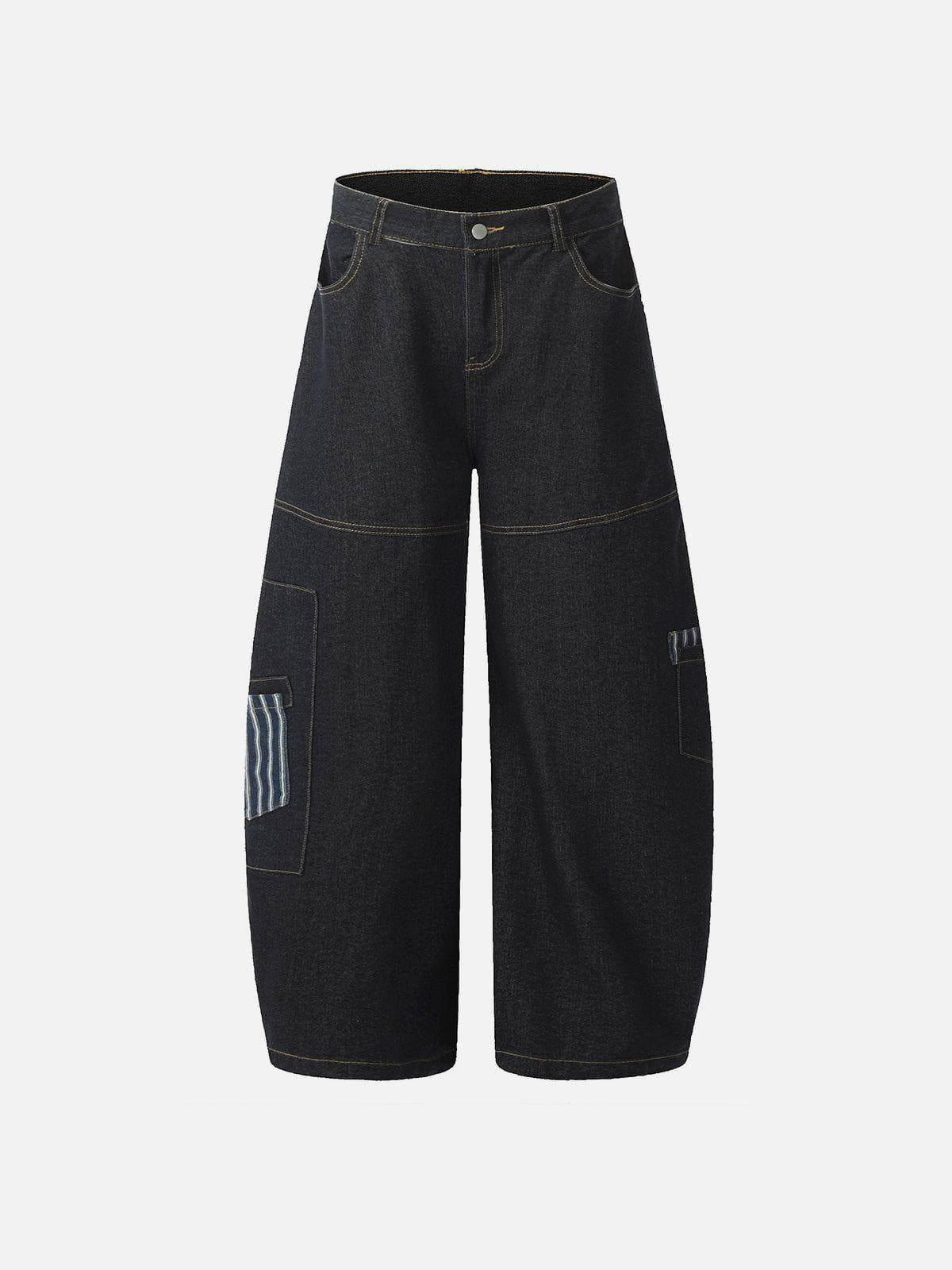 Multi Pocket Loose Barrel Jeans