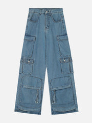 Multi Pocket Loose Cargo Jeans