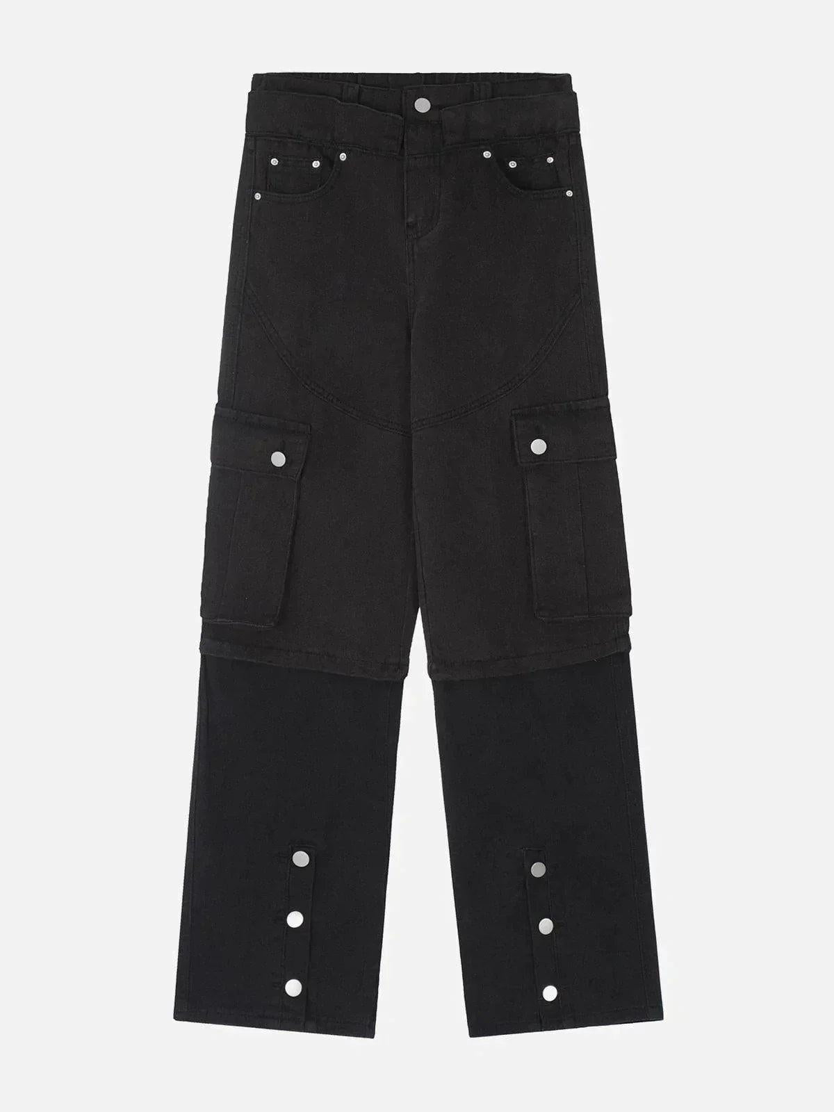 Multi-Pocket Patchwork Jeans