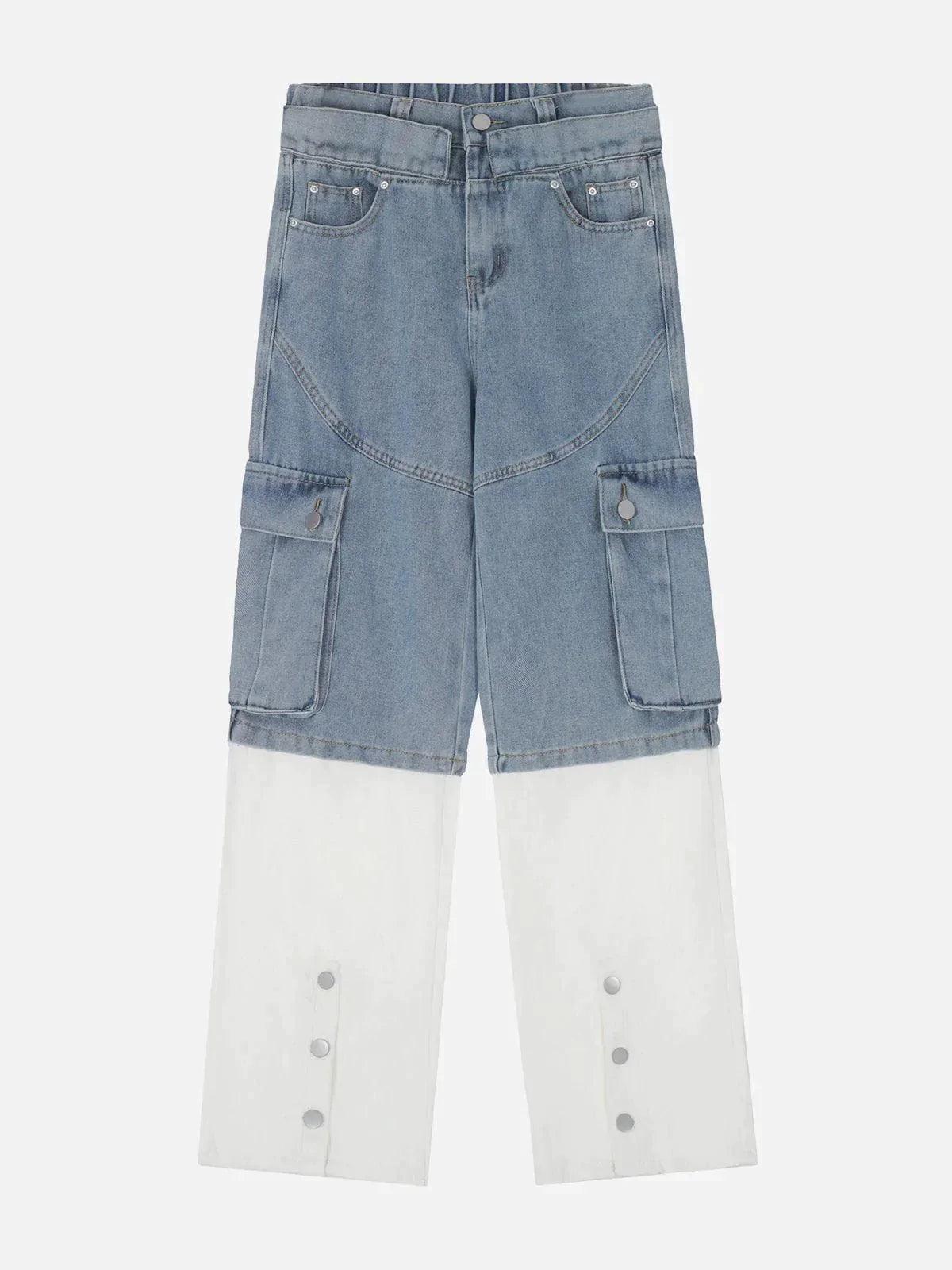 Multi-Pocket Patchwork Jeans