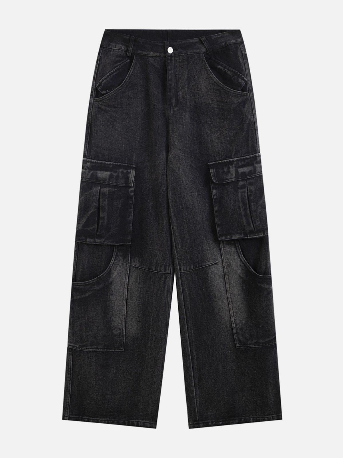 Multi Pocket Washed Jeans