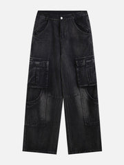 Multi Pocket Washed Jeans
