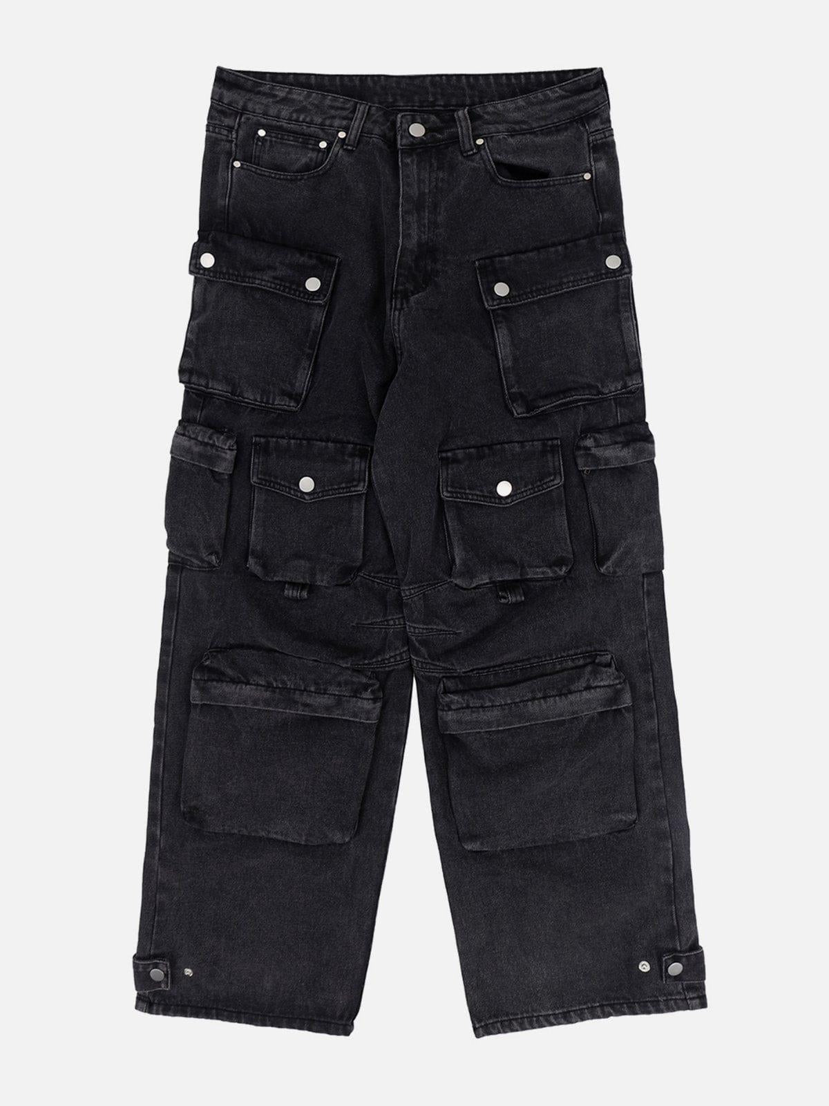 Multi-Pocket Wide-Leg Jeans