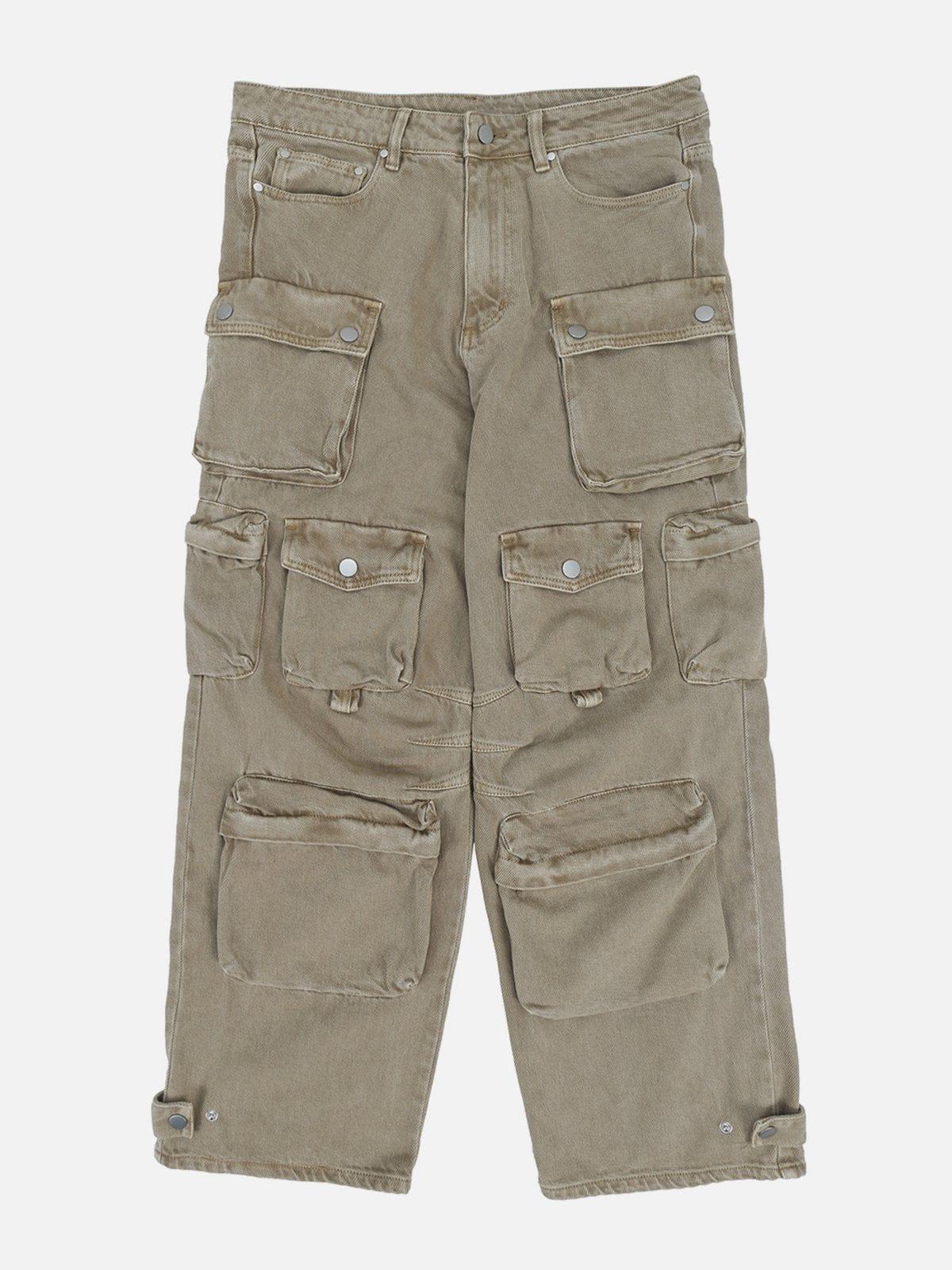 Multi-Pocket Wide-Leg Jeans