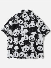 Panda Print Short-Sleeved Shirt