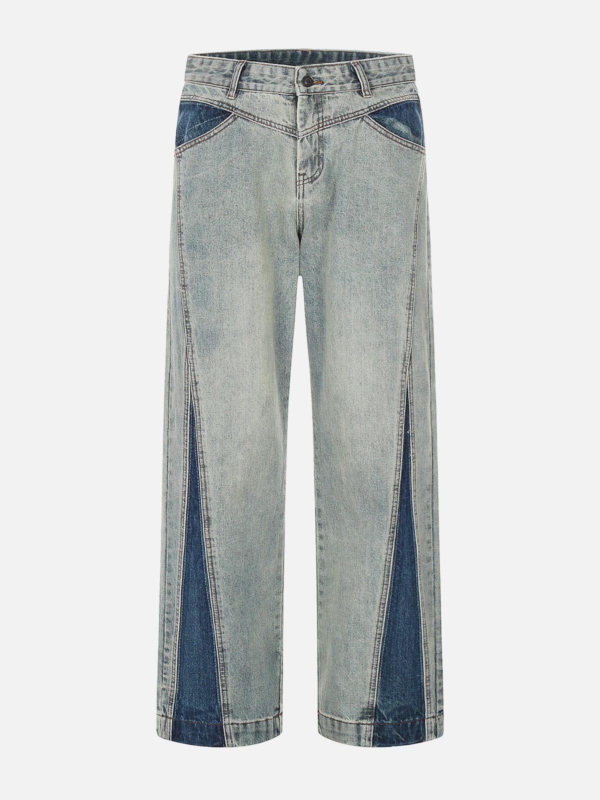 Patchwork Color Blocking Jeans