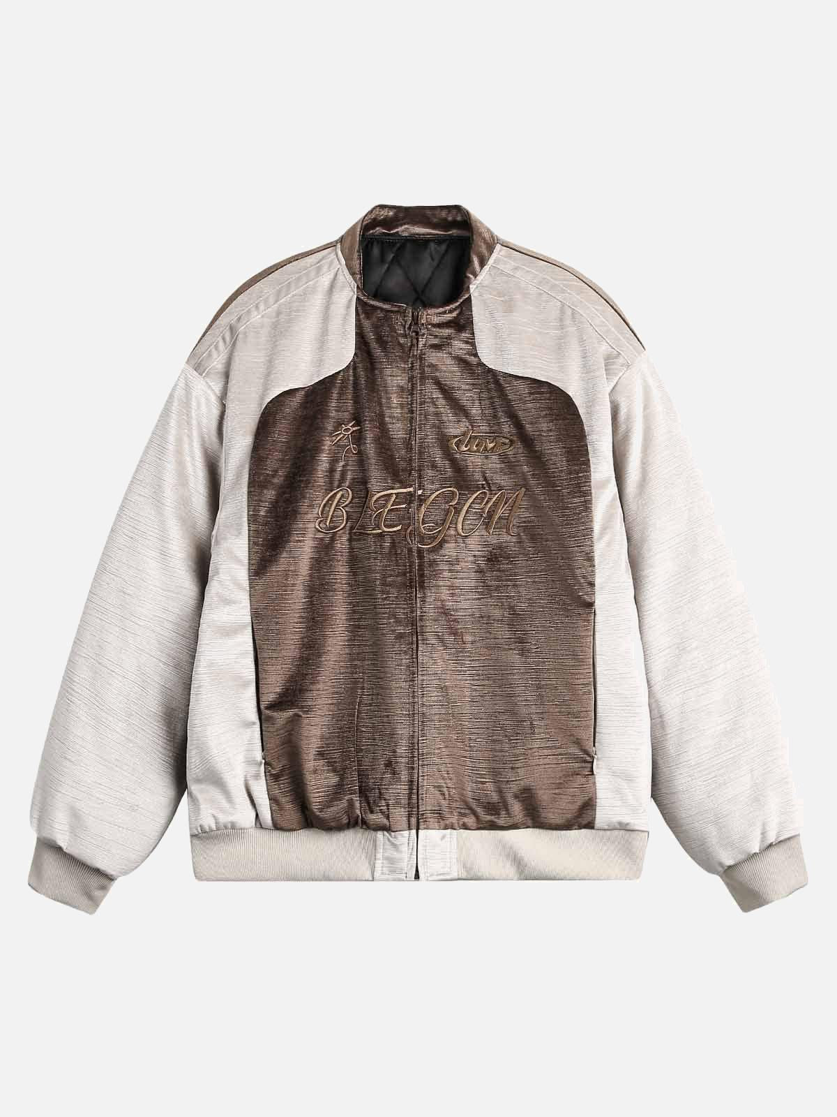 Patchwork Embroidered Bomber Jacket