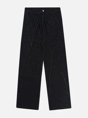 Patchwork Folds Loose Jeans