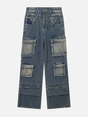Patchwork Multi-Pocket Jeans