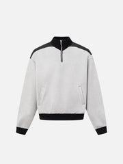 Patchwork Stand Collar Sweatshirt