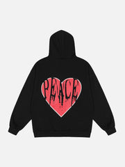 Peace And Love Foam Print Cardigan Hoodie