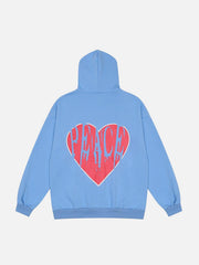 Peace And Love Foam Print Cardigan Hoodie