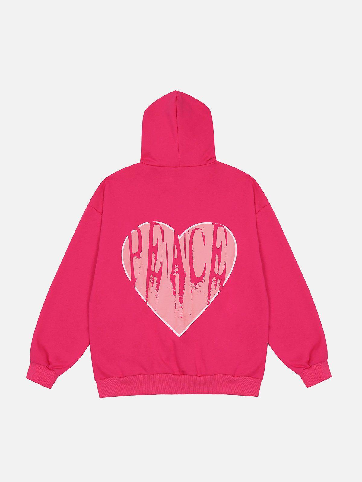 Peace And Love Foam Print Cardigan Hoodie