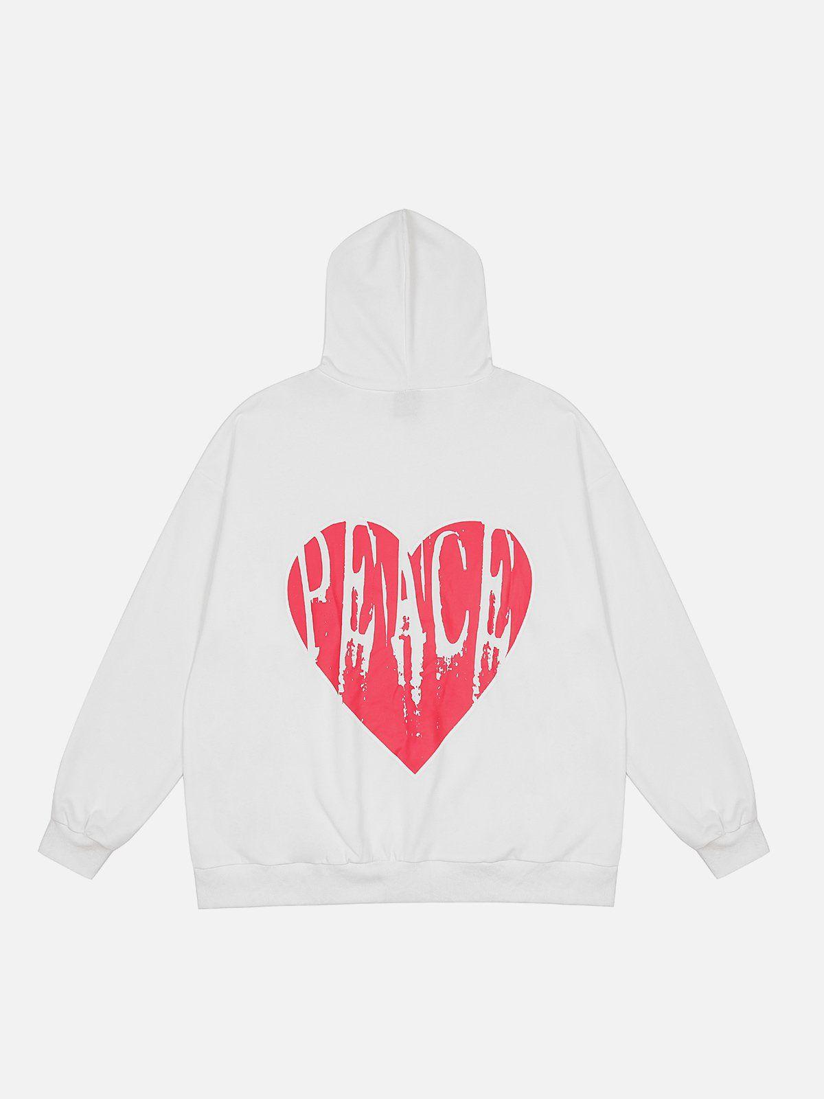 Peace And Love Foam Print Cardigan Hoodie