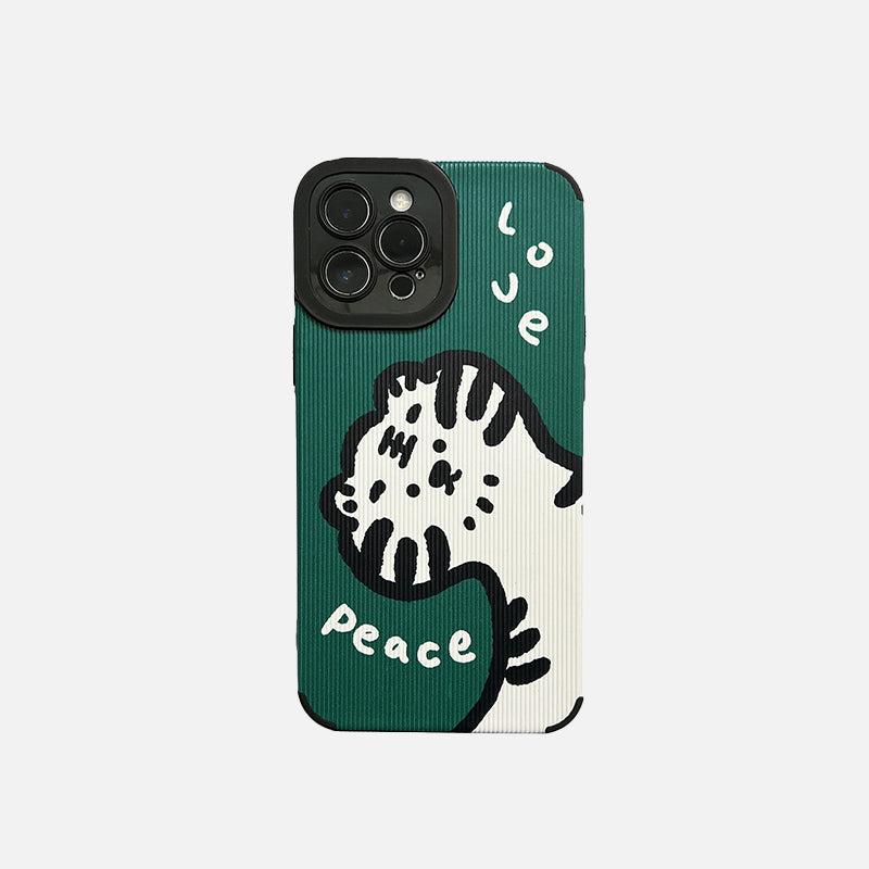 Peace & Love Tiger Mobile Phone Case For iPhone