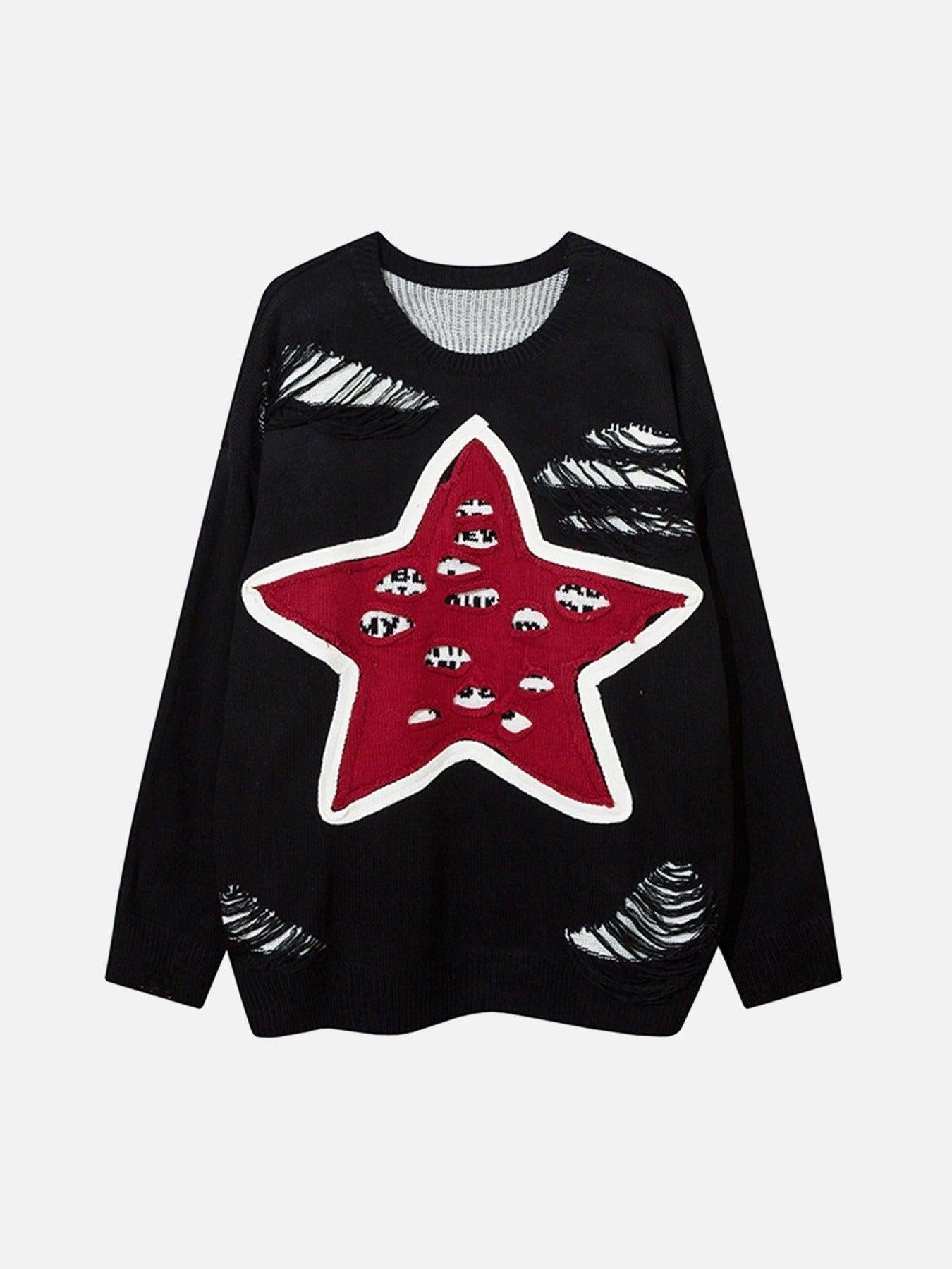 Pentagram Torn Loose Sweater