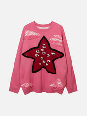 Pentagram Torn Loose Sweater