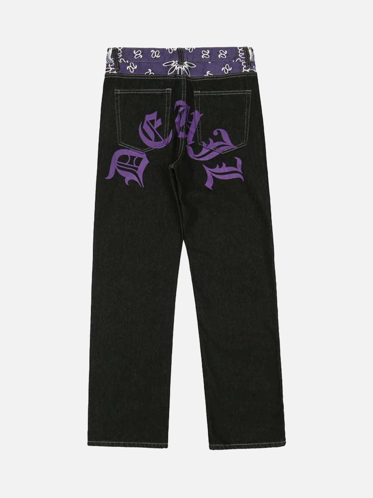 Petal Letter Straight Jeans