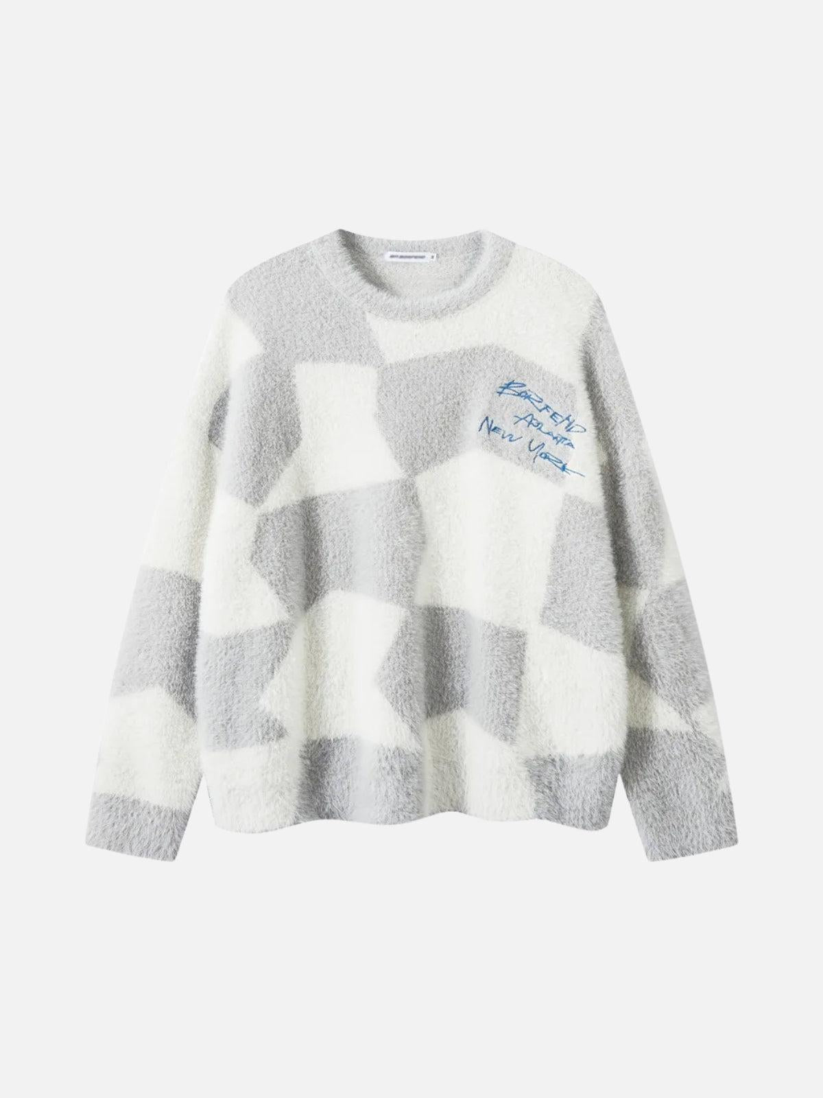 Plaid Embroidered Sweater
