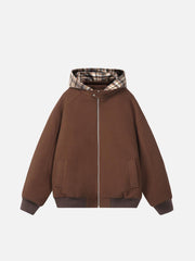 Plaid Panel Hoodie