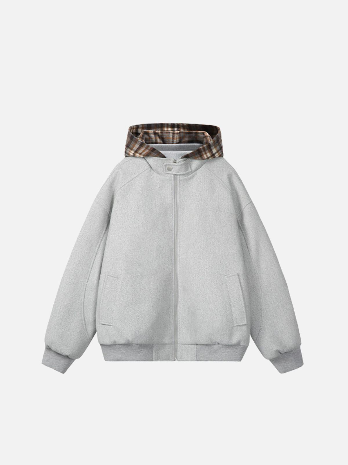 Plaid Panel Hoodie