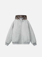 Plaid Panel Hoodie