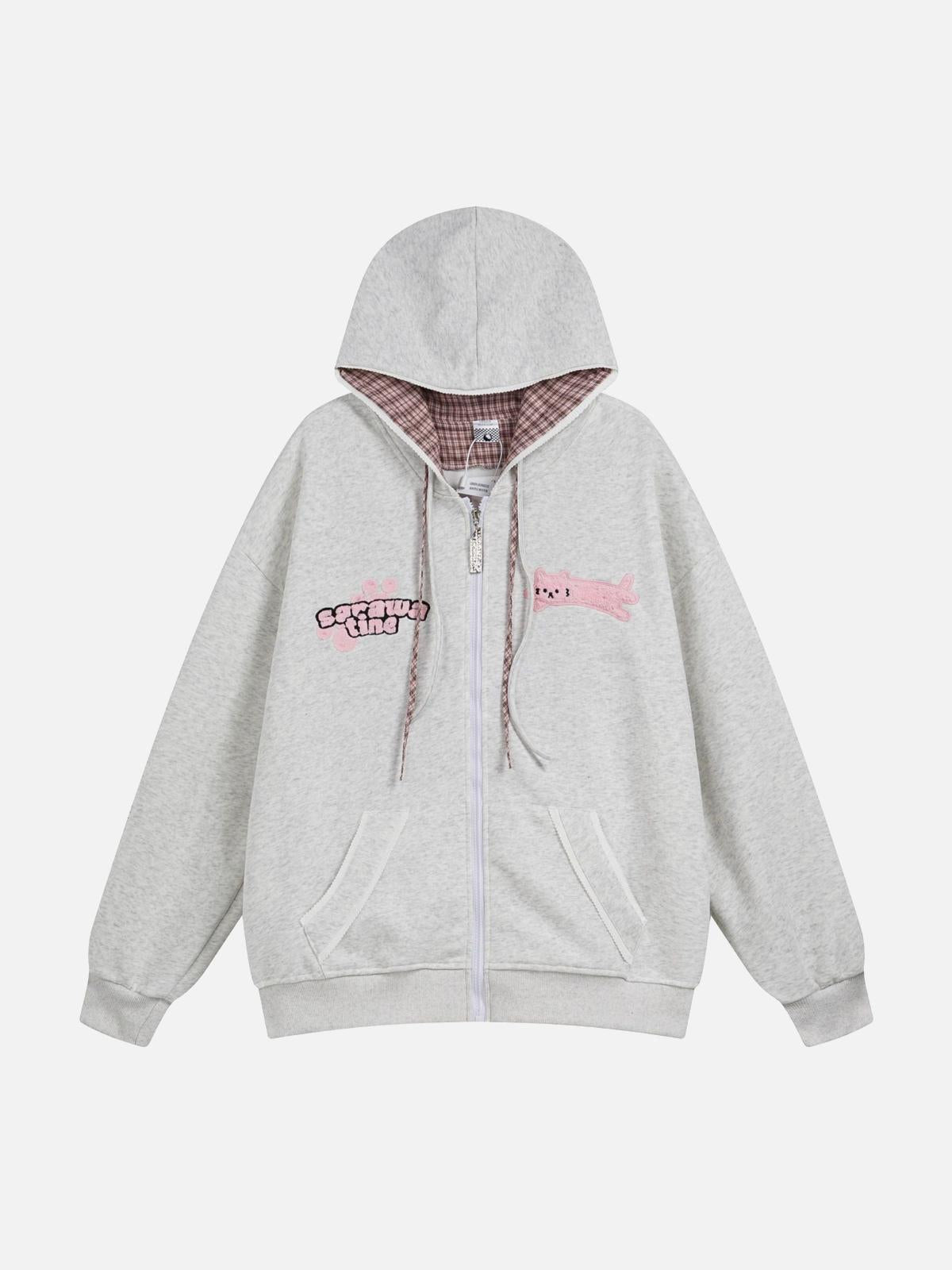 Plaid Stacked Color Hoodie