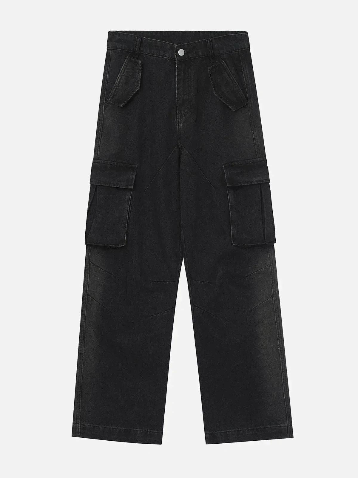 Pleated Pockets Jeans