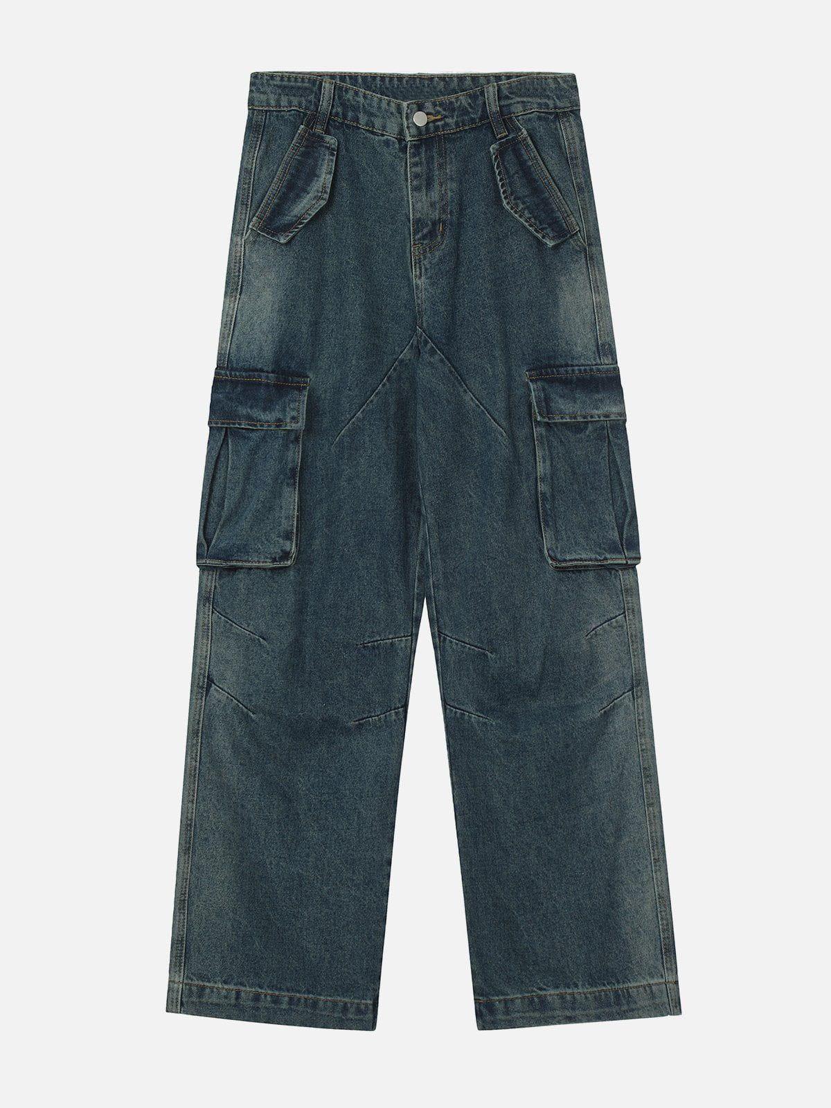 Pleated Pockets Jeans